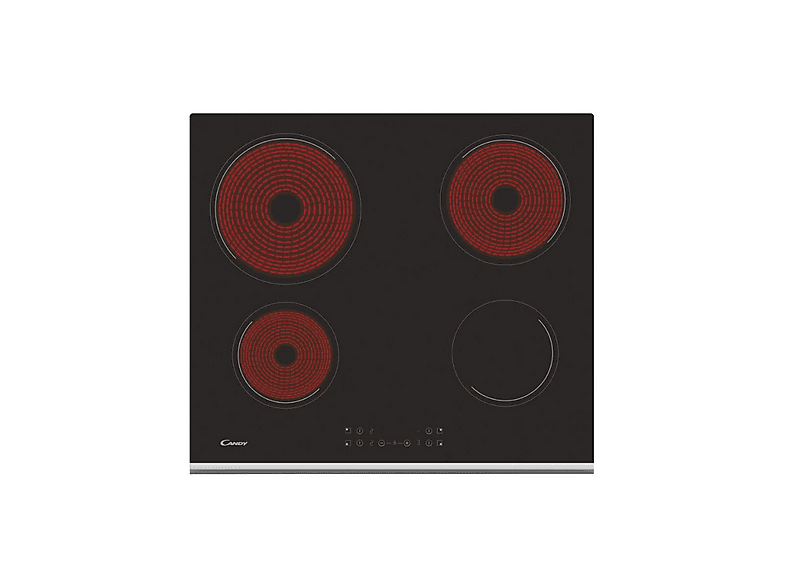 Placa de vitrocerámica - Candy 33801795, 4 zona(s) zonas, 590 mm, Black