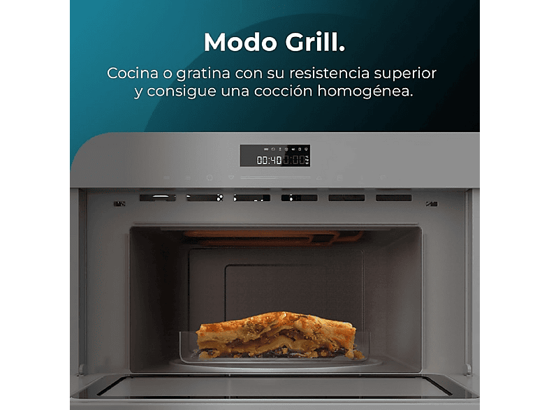 Horno con microondas - Cecotec Bolero Hexa MW703800 Glass Grey, Integrable, 34 l, 59,5 cm, Gris