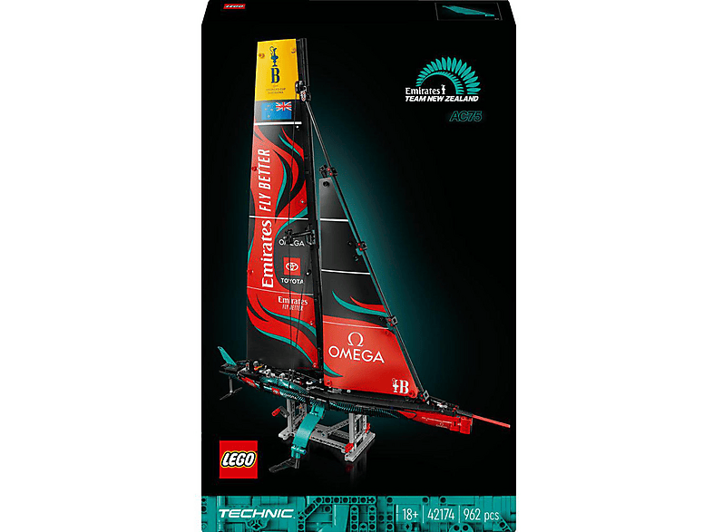 Juego de construcción - LEGO Technic Velero Emirates Team New Zealand AC75 - 42174, edad recomendada: 18 año(s), 962 piezas