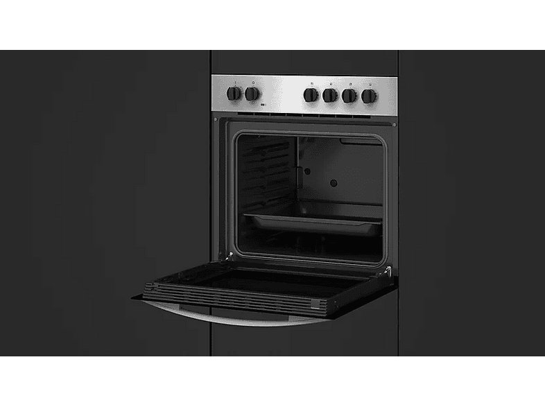 Horno - Teka HBE 435 ME, Convencional, 72 l, 60 cm, Puerta dos cristales, Inox y negro