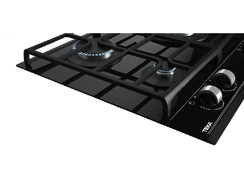 Placa de gas - Teka GZC 63310 XBB, 3 zonas, Gas butano, ExactFlame, 60 cm, Negro