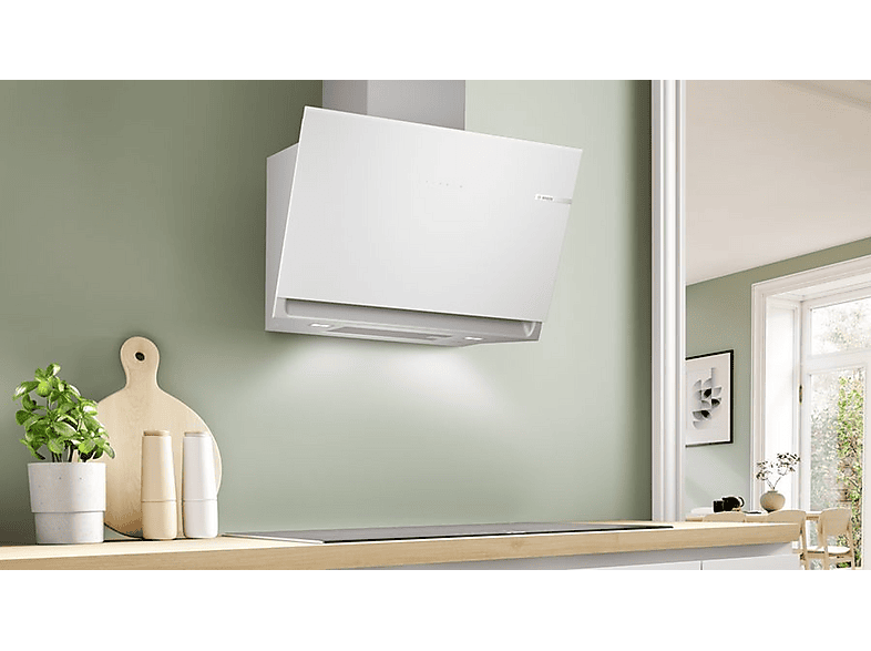 Campana decorativa - Bosch DWK81AN20, 3 velocidades, 914 m³/h, 790 mm, Blanco