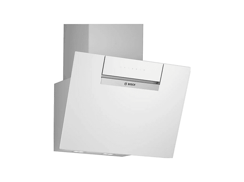 Campana decorativa - Bosch DWK67FN20, 3 velocidades, 431 m³/h, 590 mm, Cristal blanco