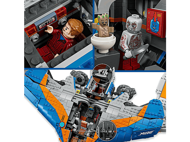 Juego de construcción - LEGO LEGO® Marvel Guardianes de la Galaxia: La Milano Nave espacial construible con 4 minifiguras 76286, 2090 piezas