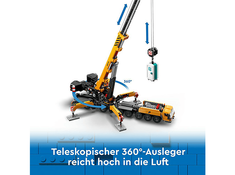 Juego de construcción - LEGO City Grúa de Obra Móvil Amarilla Set de construcción de juguete, regalo para niños 60409, edad recomendada: 9 año(s)