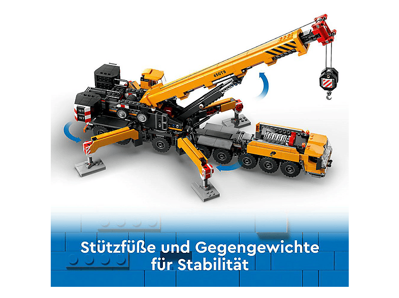 Juego de construcción - LEGO City Grúa de Obra Móvil Amarilla Set de construcción de juguete, regalo para niños 60409, edad recomendada: 9 año(s)