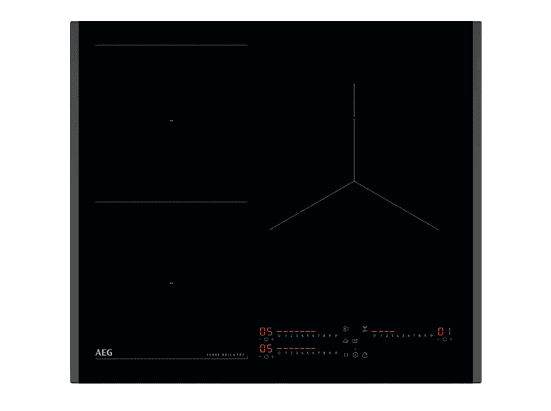 Placa inducción - AEG TI63IQ30FB, 3 zonas, 59 cm, Negro