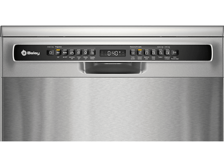 Lavavajillas libre instalación 60 cm - Balay 3VS6361IP, 14 servicios, 6 programas, 600 mm, Acero antihuellas