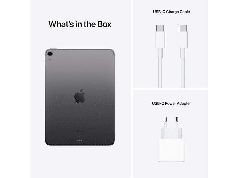 Tablet - Apple iPad Air, 256 GB, Gris, 10,9 " Retina 5K, 8 GB RAM, Apple M, M1, Tablet iPadOS
