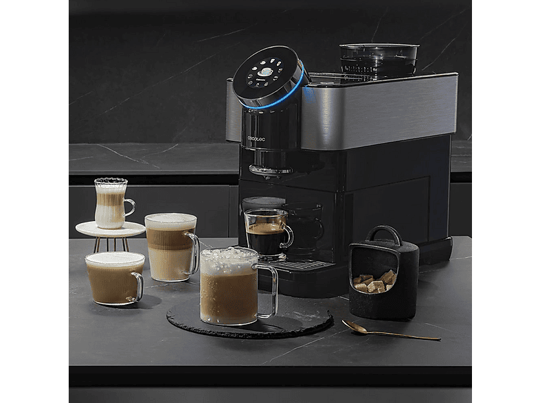 Cafetera superautomática - Cecotec Cremmaet Spin, 19 bar, 1450 W, 600 ml, 2 tazas, Black