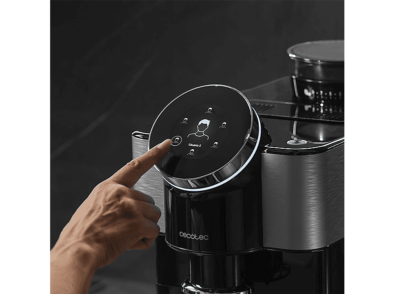 Cafetera superautomática - Cecotec Cremmaet Spin, 19 bar, 1450 W, 600 ml, 2 tazas, Black
