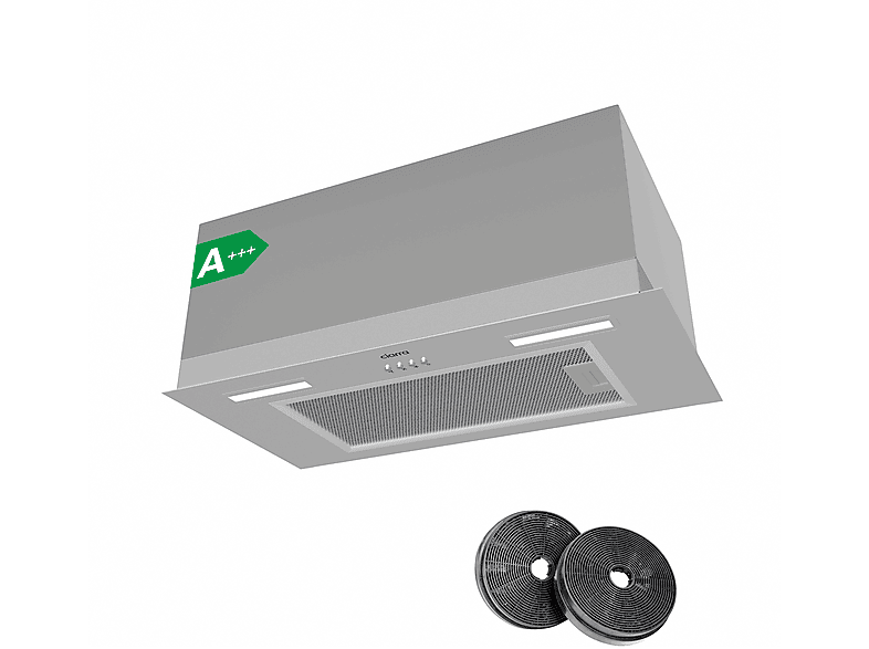 Campana de grupo filtrante - Ciarra VMS6926A, 3 velocidades, 650 m³/h, 599 mm, Plata
