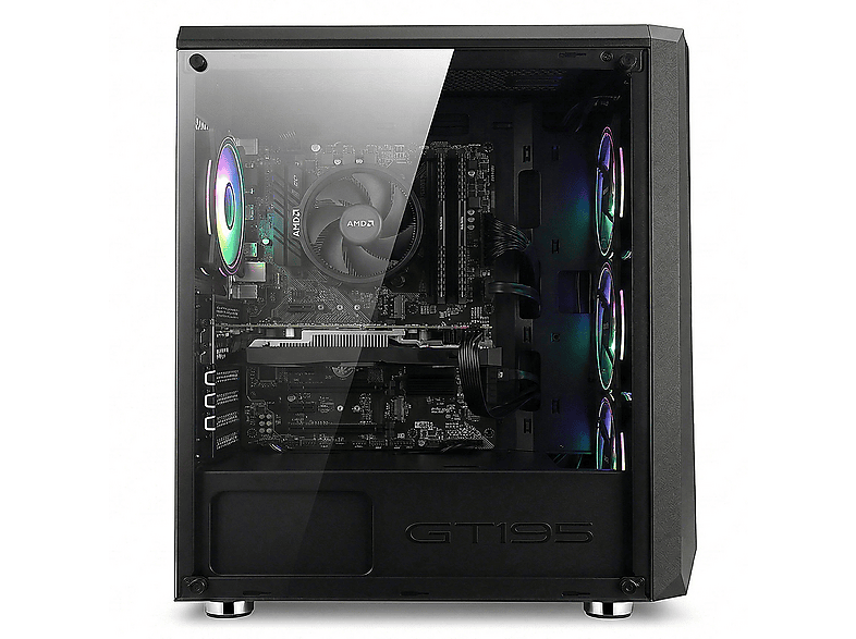 PC Gaming - PC Racing RYZEN 5 ORDENADOR SOBREMESA, AMD Ryzen™ 5 5600X, 16 GB RAM, 1 TB SSD, GeForce RTX™ 3060, Windows 11 Pro, Negro