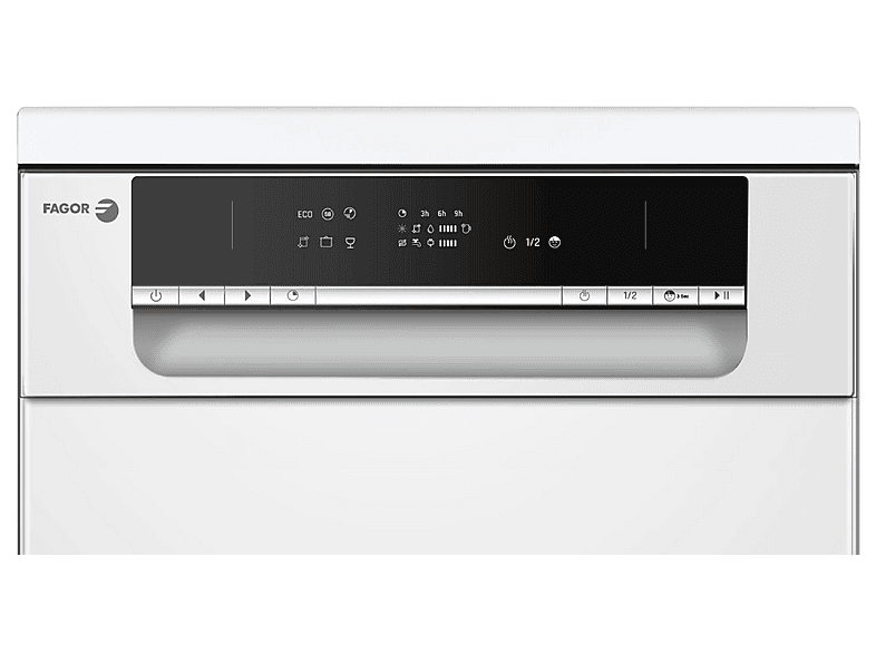 Lavavajillas libre instalación 45 cm - Fagor 4LVF-421, 10 servicios, 6 programas, 44,8 cm, Blanco