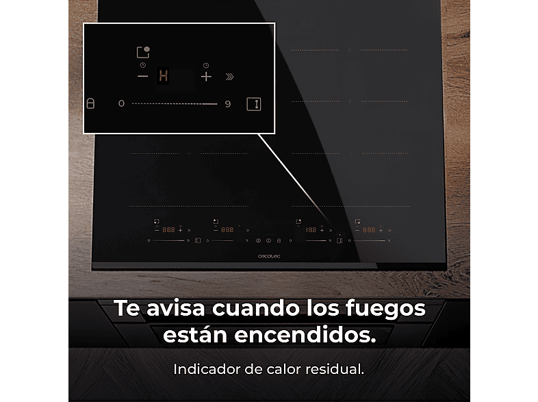 Placa de inducción - Cecotec Bolero Squad I 4800 TotalFlex, 4 zone(s) zonas, 59 cm, Negro