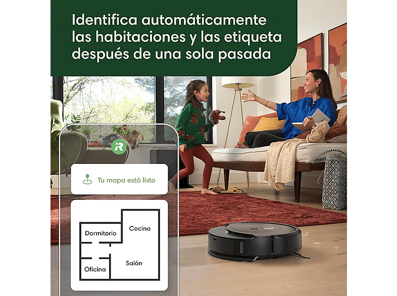 Robot friegasuelos - iRobot Roomba Combo® 10 Max, 33 W, Potencia de succión 5 kPa, Depósito 0,4 l, Autonomía 0h, Negro