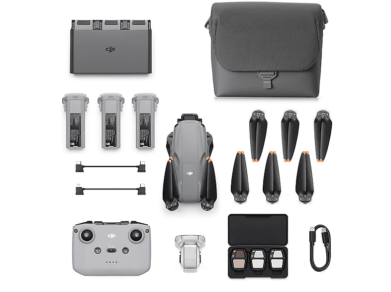 Drone - DJI Air 3S Fly More Combo (DJI RC-N3), 50 megapixel, 45 min, Gris