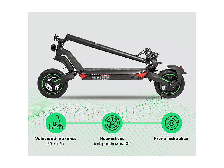 Patinete eléctrico - Youin XLMAX - Doble Susp, FRENOS HIDRÁULICOS - Homologado DGT, Pot. máx. 1200 W, Carga máx. 120 kg, 20000 mAh, Negro