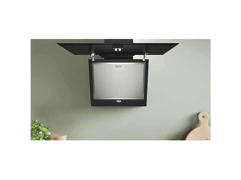 Campana decorativa - Bosch DWK65DK60, 3 velocidades, 550 m³/h, 59 cm, Negro