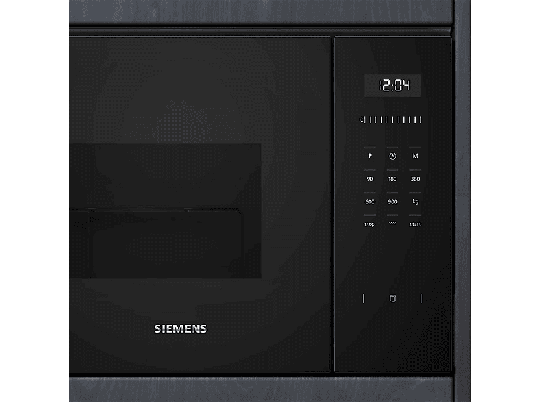 Microondas con grill - Siemens BE555LMB1, 900 W, 5 potencia, 25 l, Black