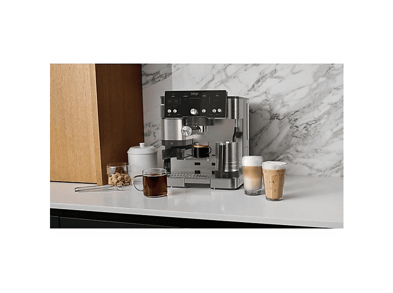 Máquina espresso - Ninja ES501EU, 9 bar, 1650 W, 1 tazas, Negro, Acero inoxidable
