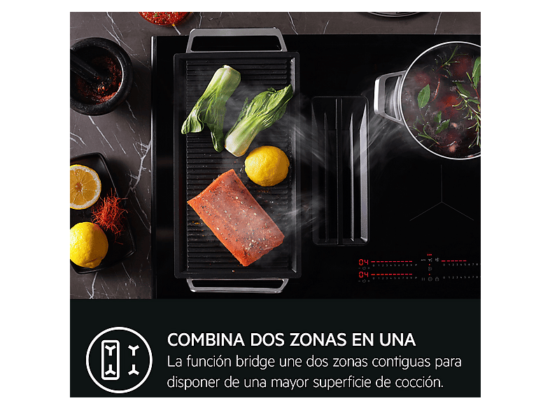 Placa de inducción - AEG Serie 6000 Flex XT TCH74B01FB, 4 zona(s) zonas, 710 mm