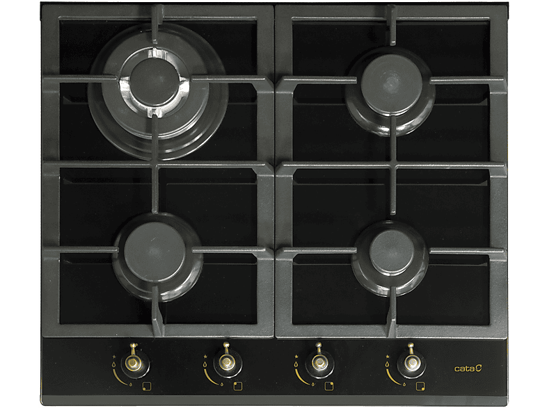 Placa de gas - Cata RCI 631 BK, 3 zonas, 584 mm, Cristal