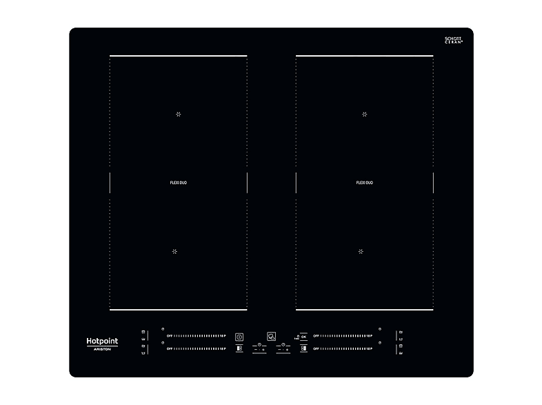 Placa de inducción - Hotpoint HS 5160C NE, 4 zone(s) zonas, 590 mm, Negro