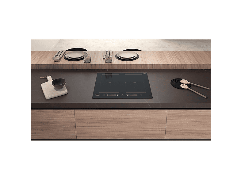 Placa de inducción - Hotpoint HS 5160C NE, 4 zone(s) zonas, 590 mm, Negro