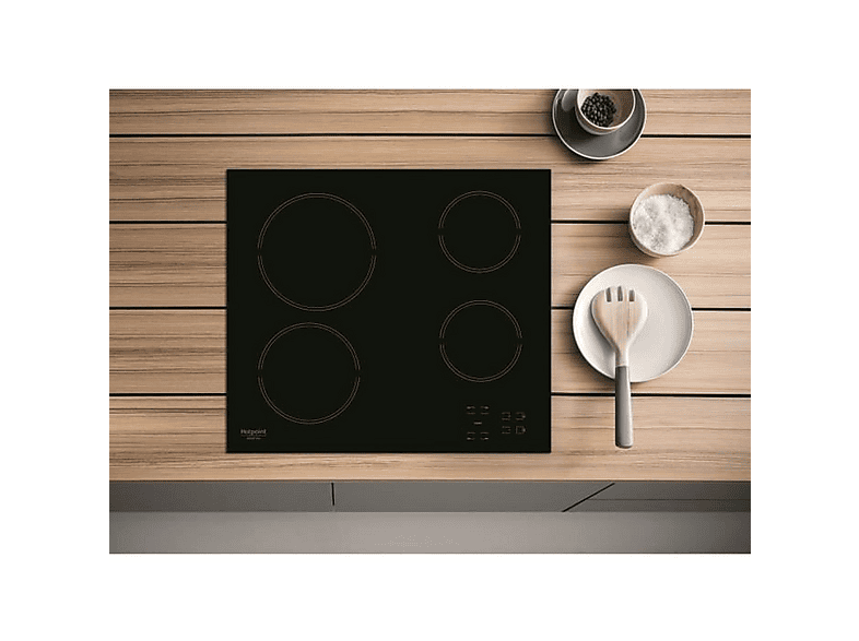 Placa de vitrocerámica - Hotpoint HR 631 C, 4 zone(s) zonas, 580 mm, Negro