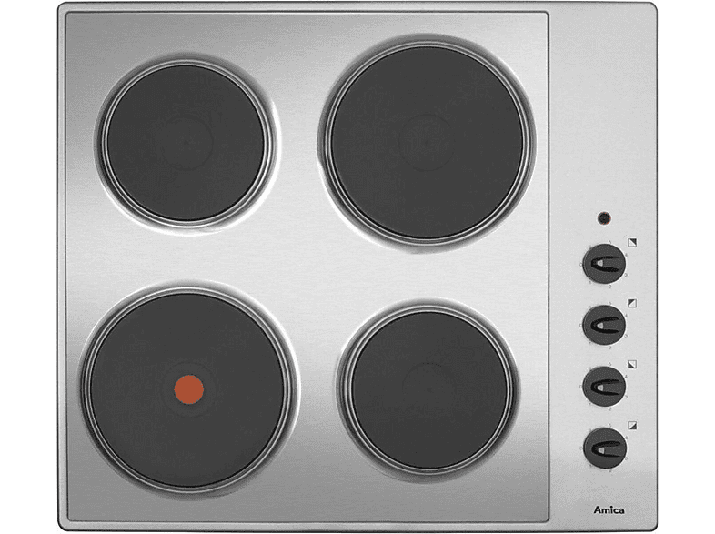 Placa de vitrocerámica - Amica KME 13139 E, 4 zonas, 600 mm, Acero inoxidable