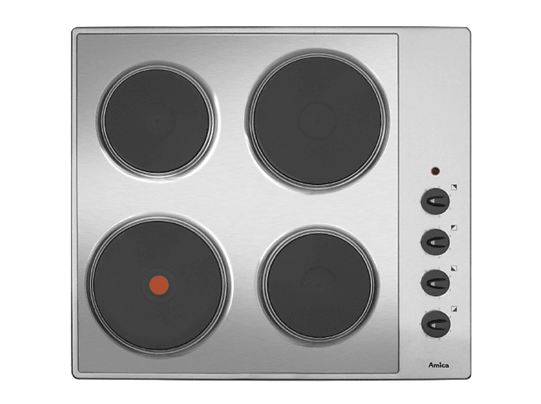 Placa de vitrocerámica - Amica KME 13139 E, 4 zonas, 600 mm, Acero inoxidable