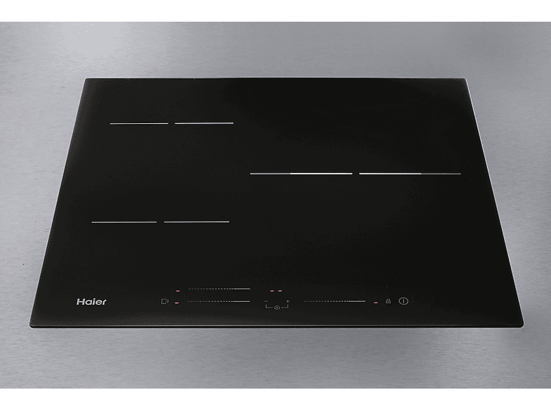 Placa Inducción - Haier Series 4 HAIDSJ63MC, 3 zonas, Zona grande 29 cm, 60 cm, Wi-Fi & App, Negro