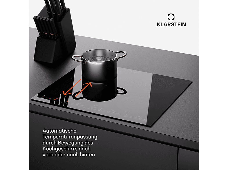 Placa de inducción - Klarstein Masterzone 60 Hybrid, 4 zonas, 59 cm, Negro