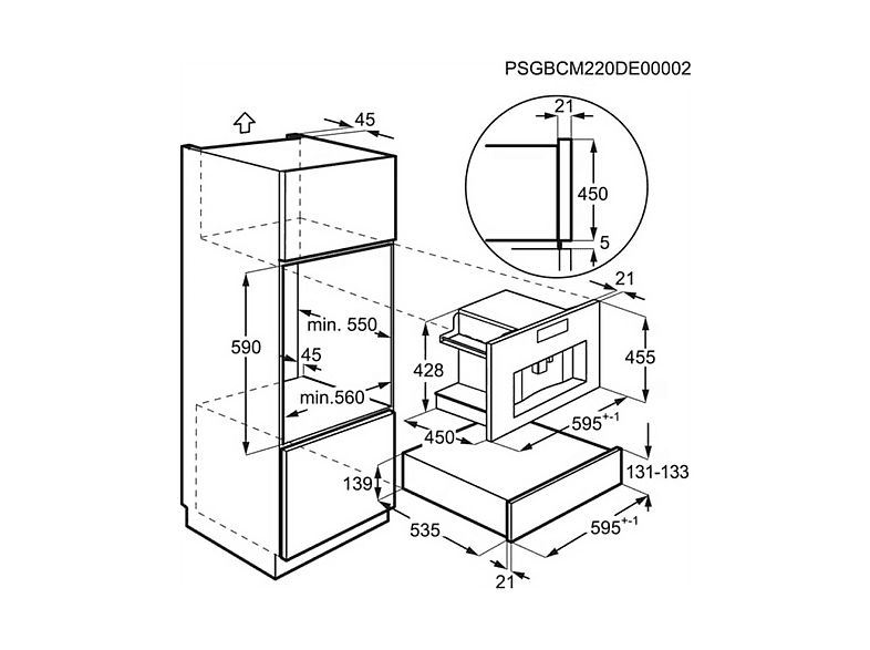 Máquina espresso - AEG KKA894500M, 1350 W, 2 tazas, Negro, Acero inoxidable