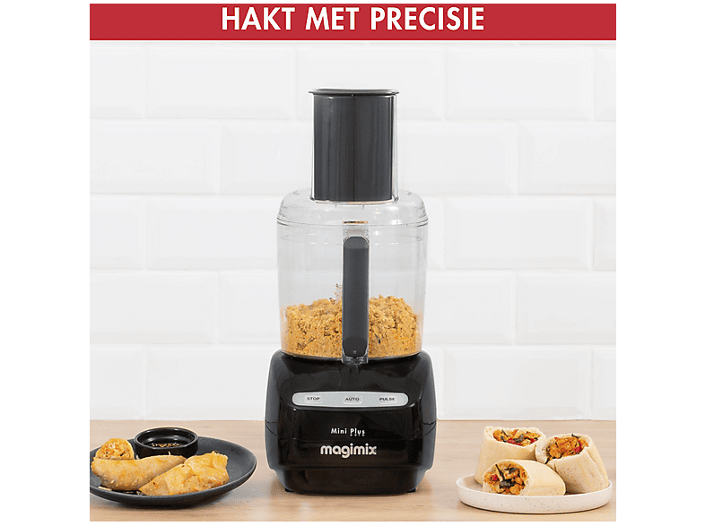 Procesador de alimentos - Magimix Mini Plus, 400 W, 600 ml, Negro