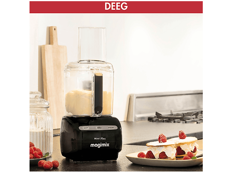 Procesador de alimentos - Magimix Mini Plus, 400 W, 600 ml, Negro