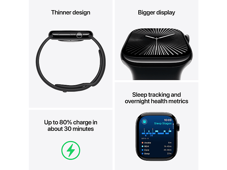 Smartwatch - Apple Watch Series 10, Titanio, Gris