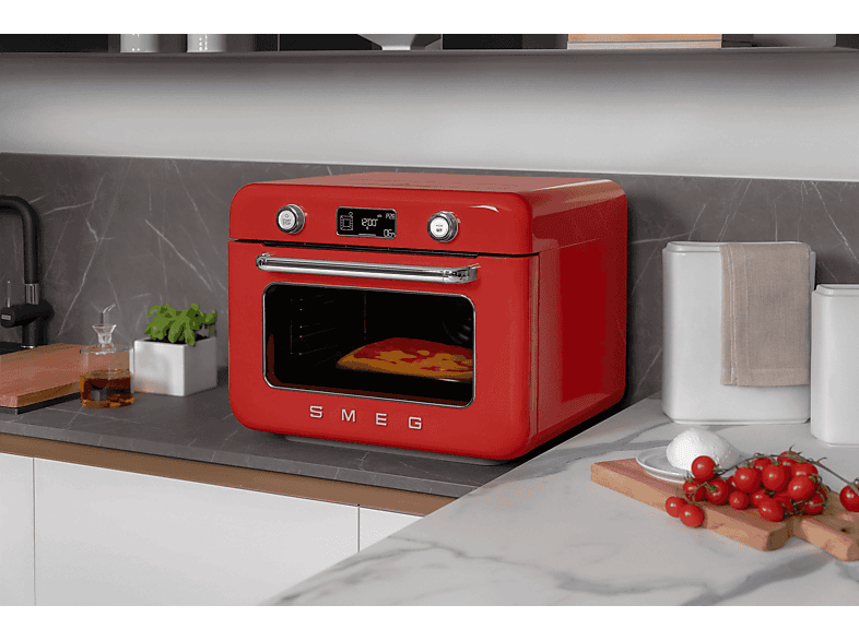 Horno de sobremesa - Smeg COF01RDEU, 1800 W, 30 l, Rojo