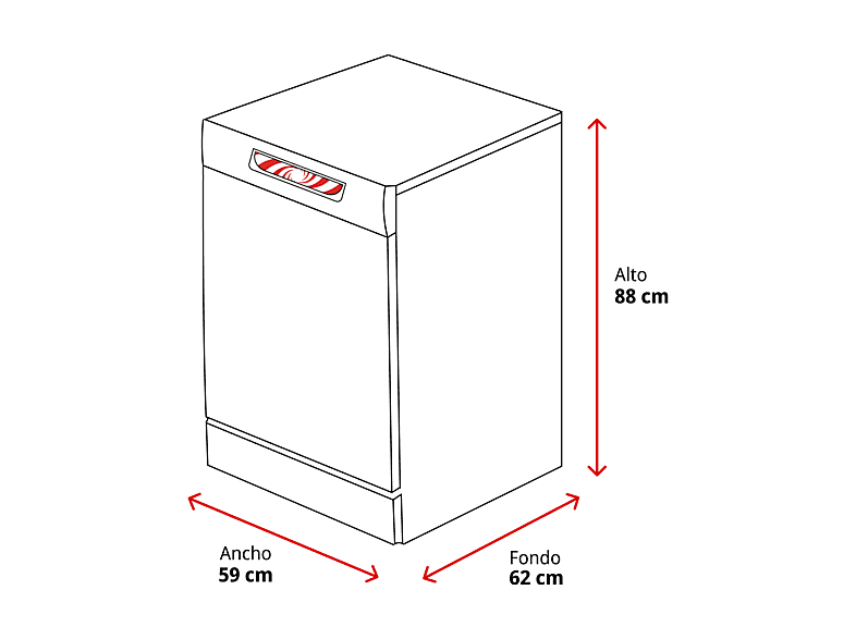 Lavavajillas - Smeg LVFABBL3, 13 Servicios, 11 Programas, 59 cm Ancho, Libre Instalación, Negro