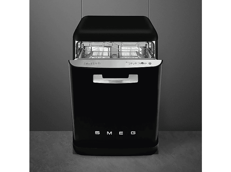 Lavavajillas - Smeg LVFABBL3, 13 Servicios, 11 Programas, 59 cm Ancho, Libre Instalación, Negro