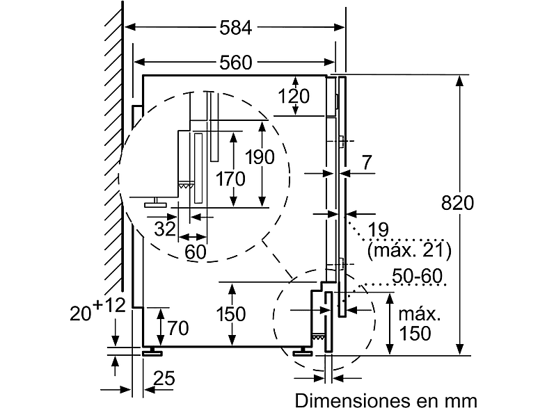 Lavadora secadora integrable - Balay 3TW773B, 7 kg/4 kg, 1200 rpm, Inicio diferido, Display Led, Blanco