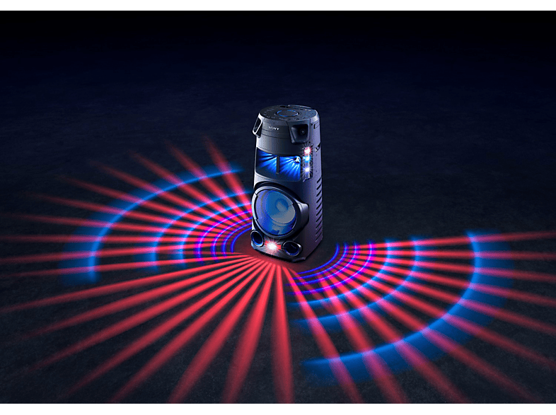 Altavoz de gran potencia - Sony MHC-V43D.CEL, 4.1 Canales, Iluminación ambiental, Karaoke, Bluetooth, Mega Bass, Radio, Negro