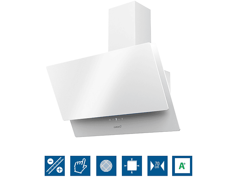Campana decorativa - Cata 2078801 JUNO+ 7000 GWH., 6 velocidades, 562 m³/h, 70 cm, Blanco