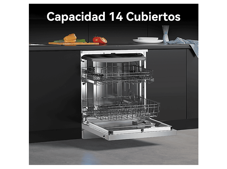 Lavavajillas libre instalación 60 cm - Vok EVD-14FCSAD, 8 programas, 60 cm, Inox