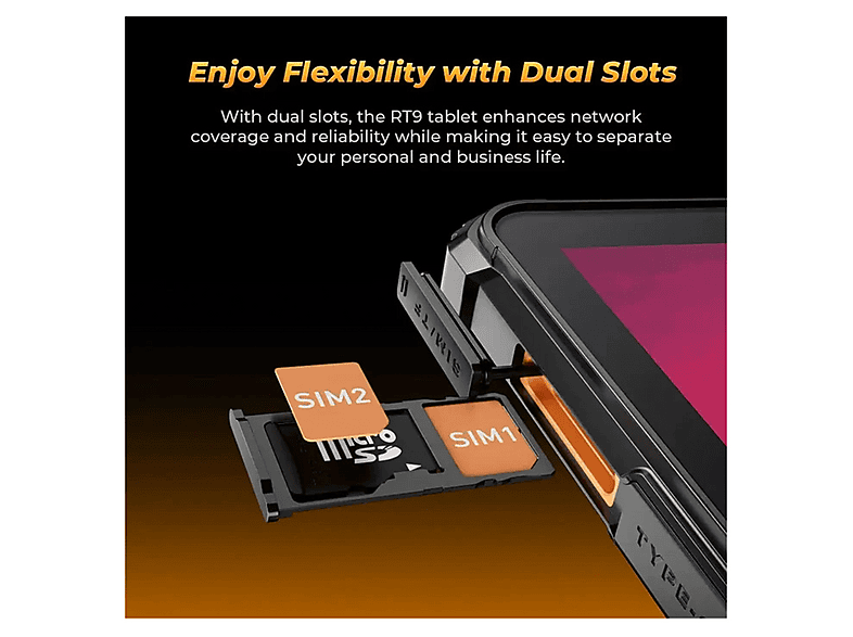 Tablet - Oukitel RT9 Tablet Rugerizada, 256 GB, Negro, 10,1 " WQVGA, 6 GB RAM, Unisoc Tiger T606 2X1.6GHz- Cortex-A75 6X1.6GHz-Cortex-A55