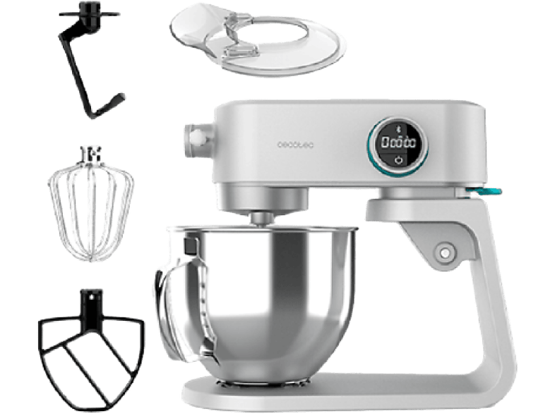 Robot amasador - Cecotec Twist&Fusion 4000 Luxury White, 800 W, 5.2 l, 6 Funciones, 8 Velocidades, Blanco