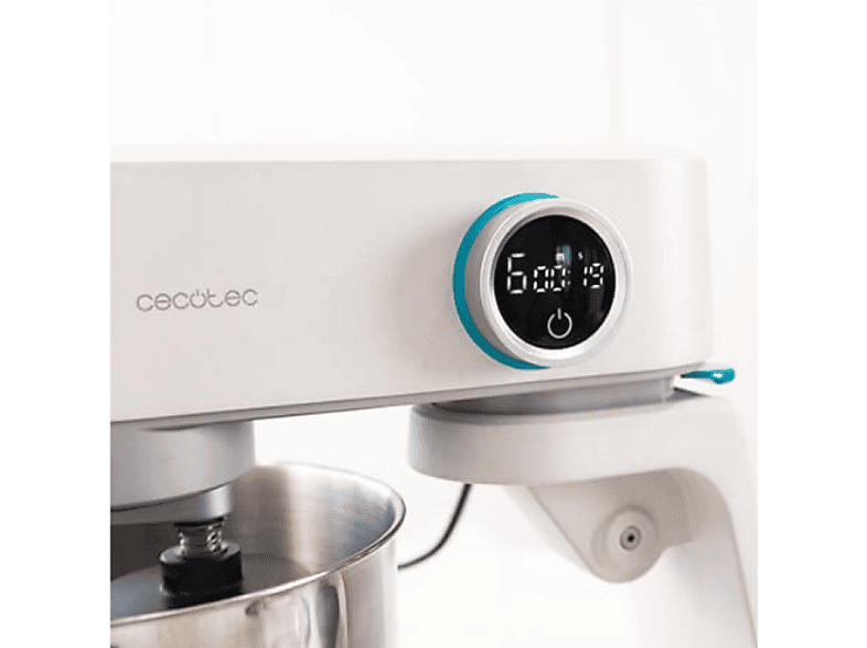 Robot amasador - Cecotec Twist&Fusion 4000 Luxury White, 800 W, 5.2 l, 6 Funciones, 8 Velocidades, Blanco