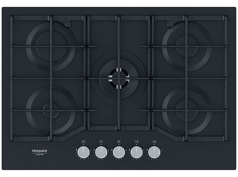 Placa de gas - Hotpoint 869991589940, 5 zone(s) zonas, Natural Gas (NG), 730 mm, Negro