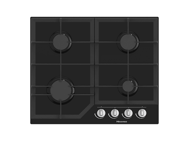 Placa de gas - Hisense 3838782655364, 4 zone(s) zonas, 600 mm, Negro